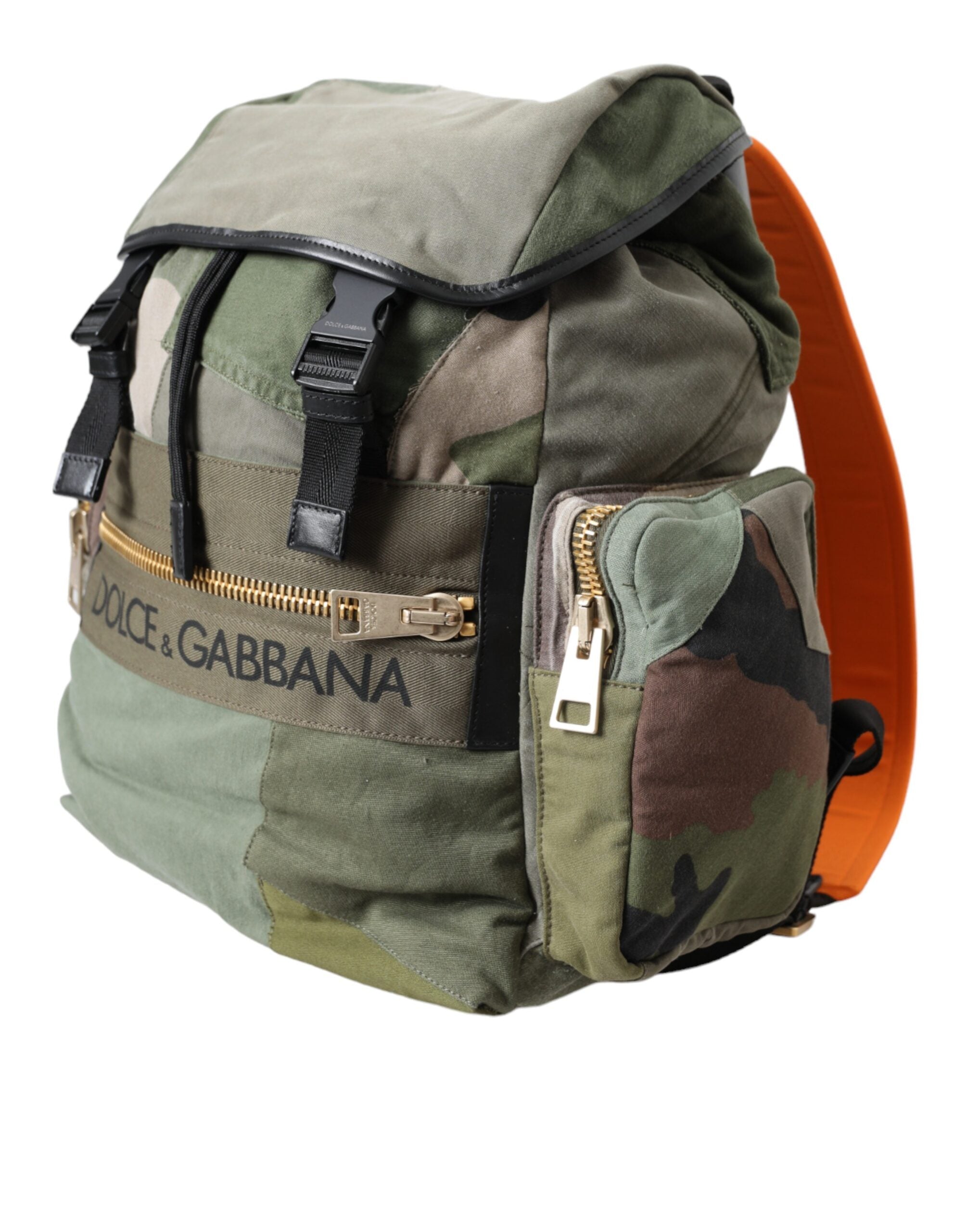 Sac à dos patchwork vert militaire Dolce &amp; Gabbana