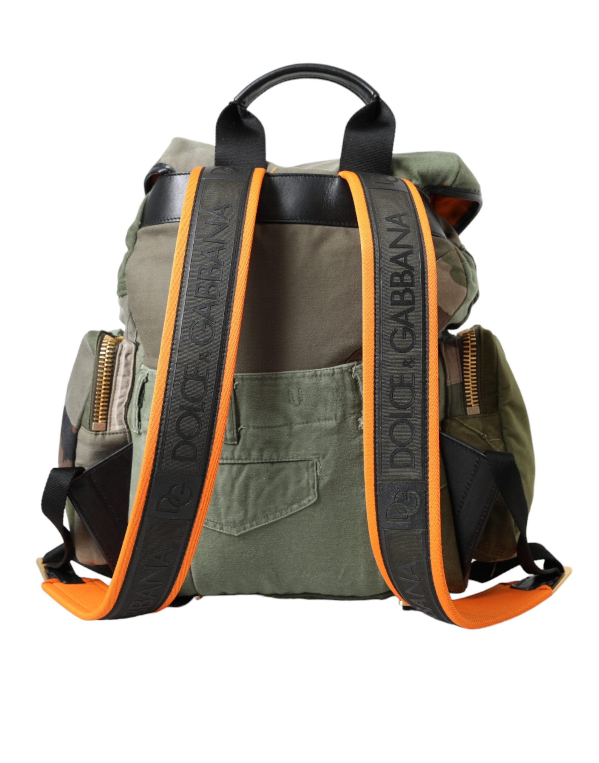 Sac à dos patchwork vert militaire Dolce &amp; Gabbana