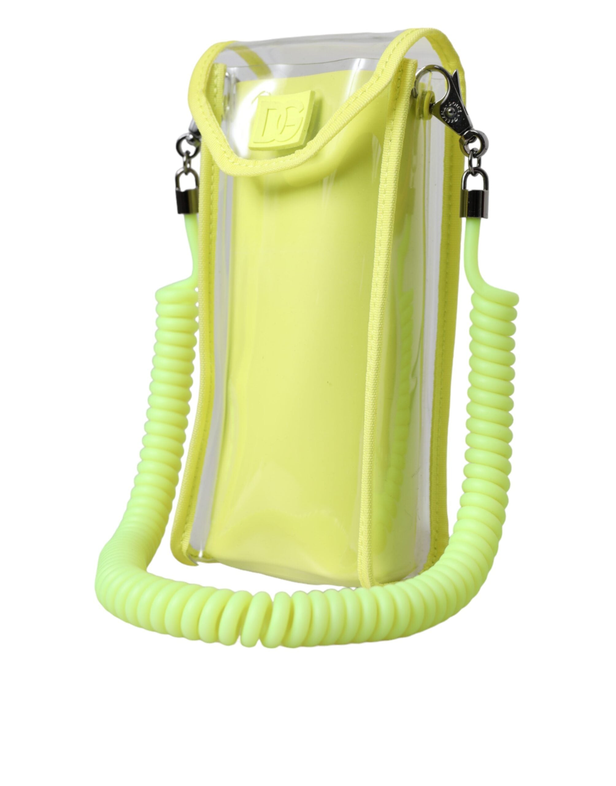 Portefeuille porte-cartes Dolce &amp; Gabbana en plastique jaune vert avec logo DG