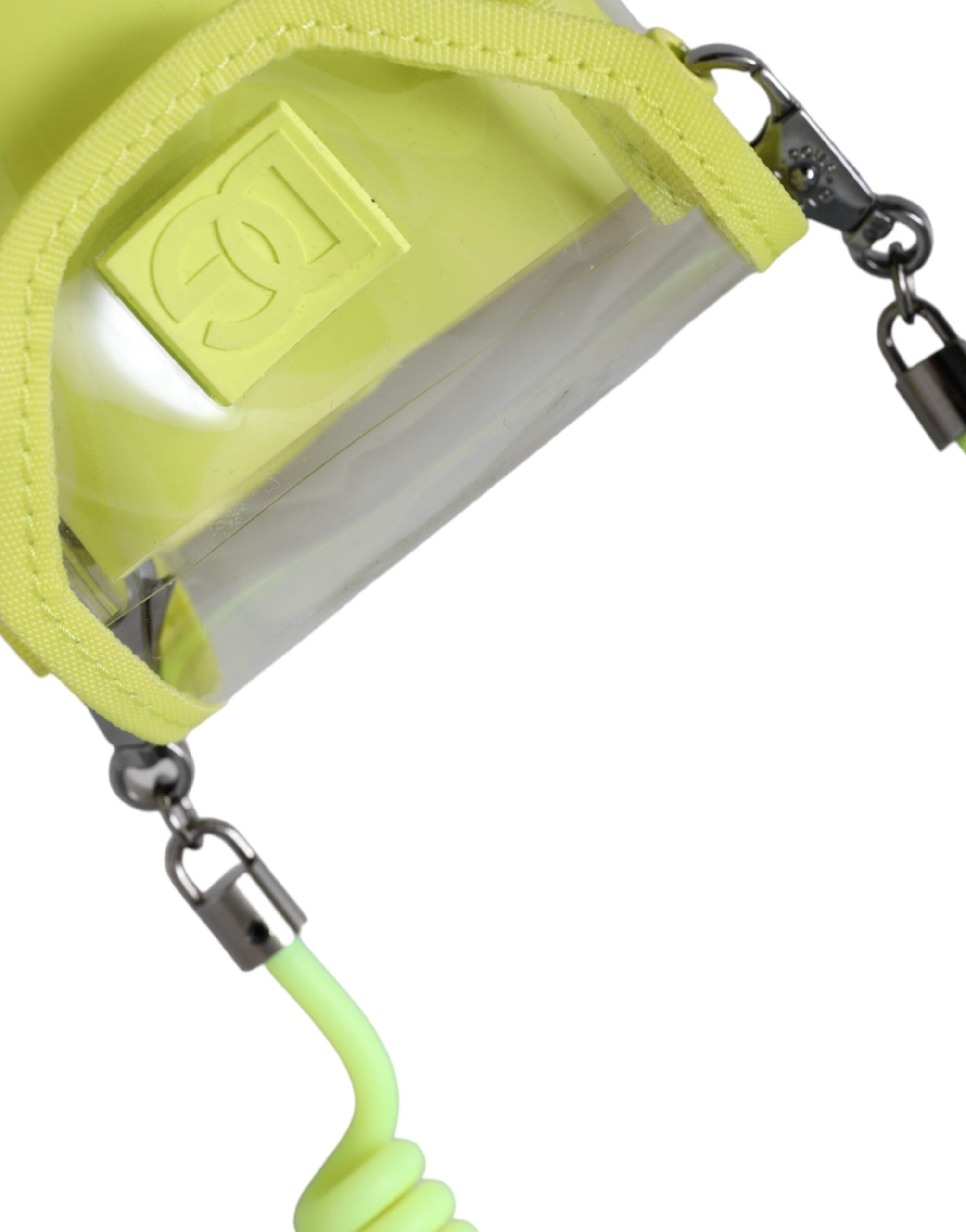 Portefeuille porte-cartes Dolce &amp; Gabbana en plastique jaune vert avec logo DG