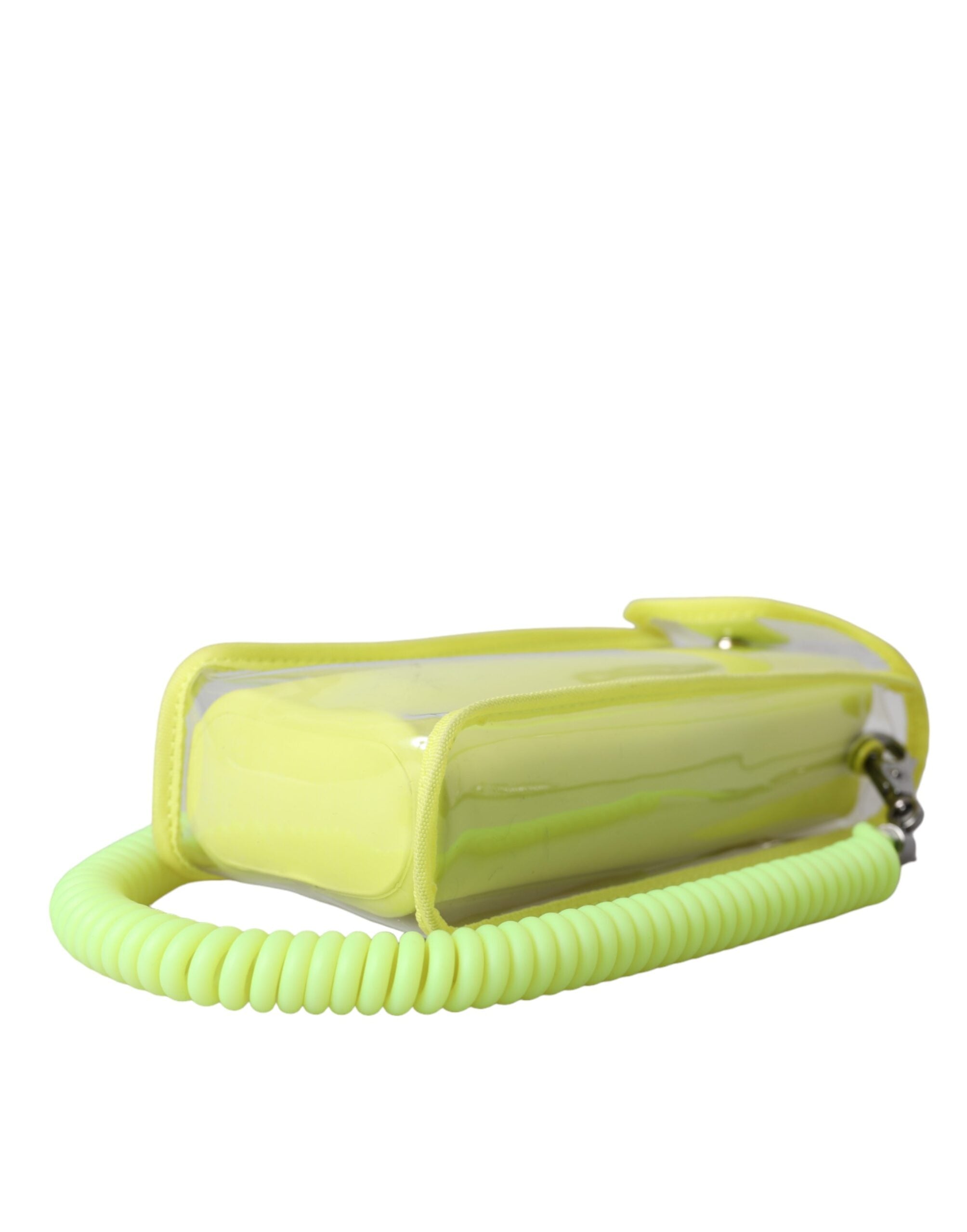Portefeuille porte-cartes Dolce &amp; Gabbana en plastique jaune vert avec logo DG