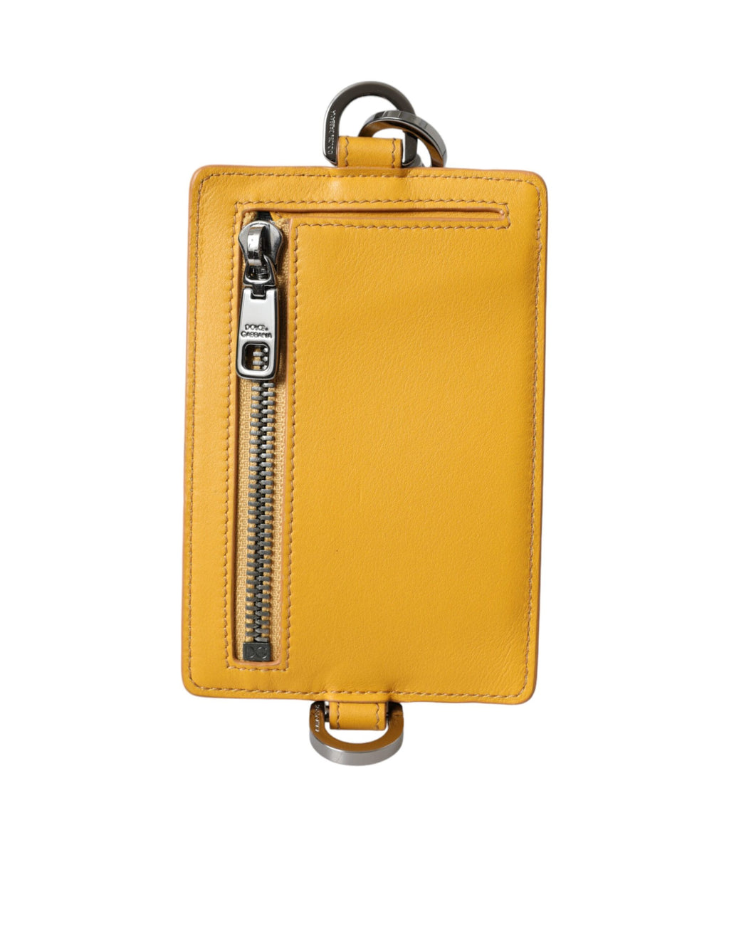 Portefeuille à clip Dolce &amp; Gabbana en cuir de veau orange