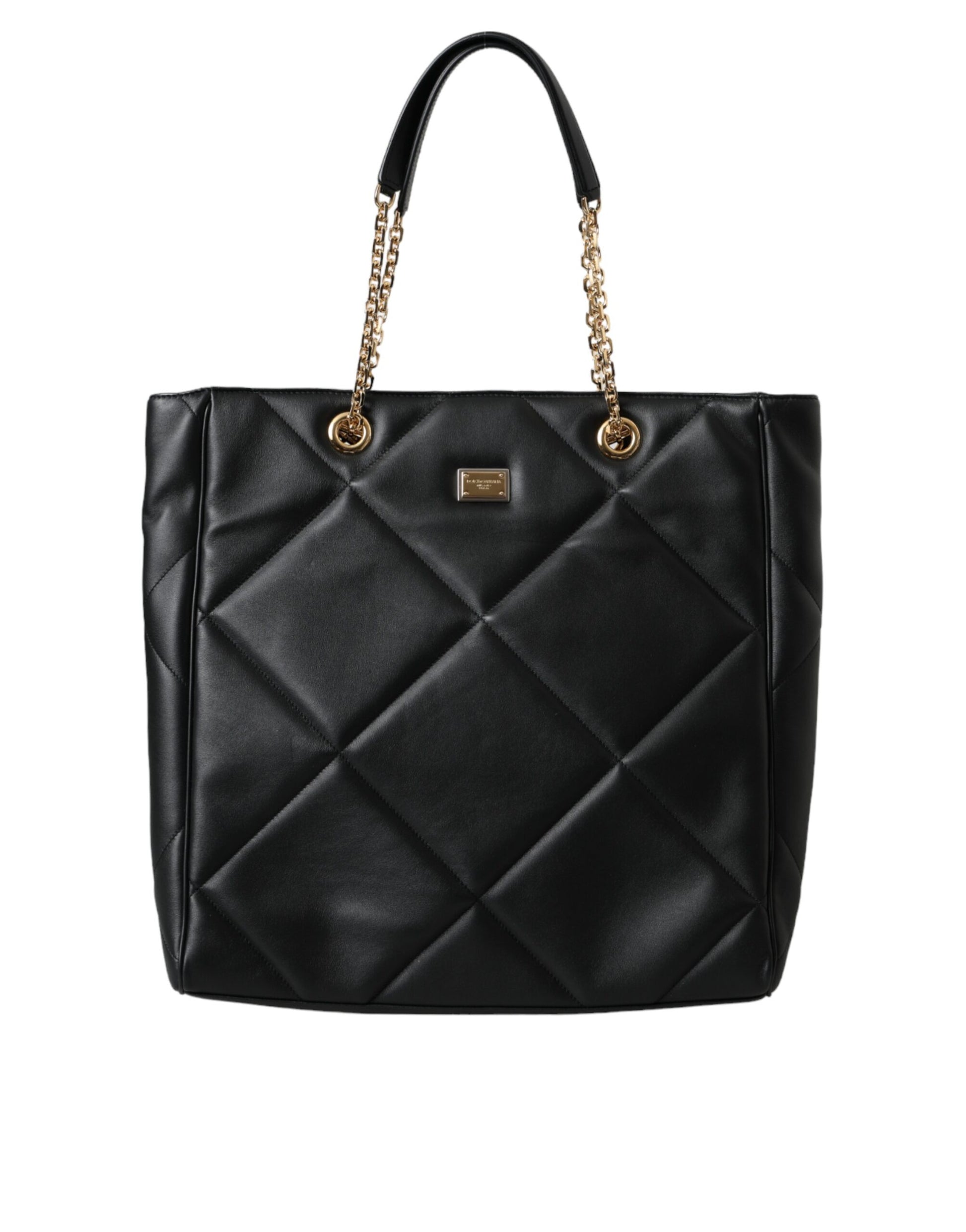 Sac cabas matelassé en cuir noir Dolce &amp; Gabbana JUNGLE