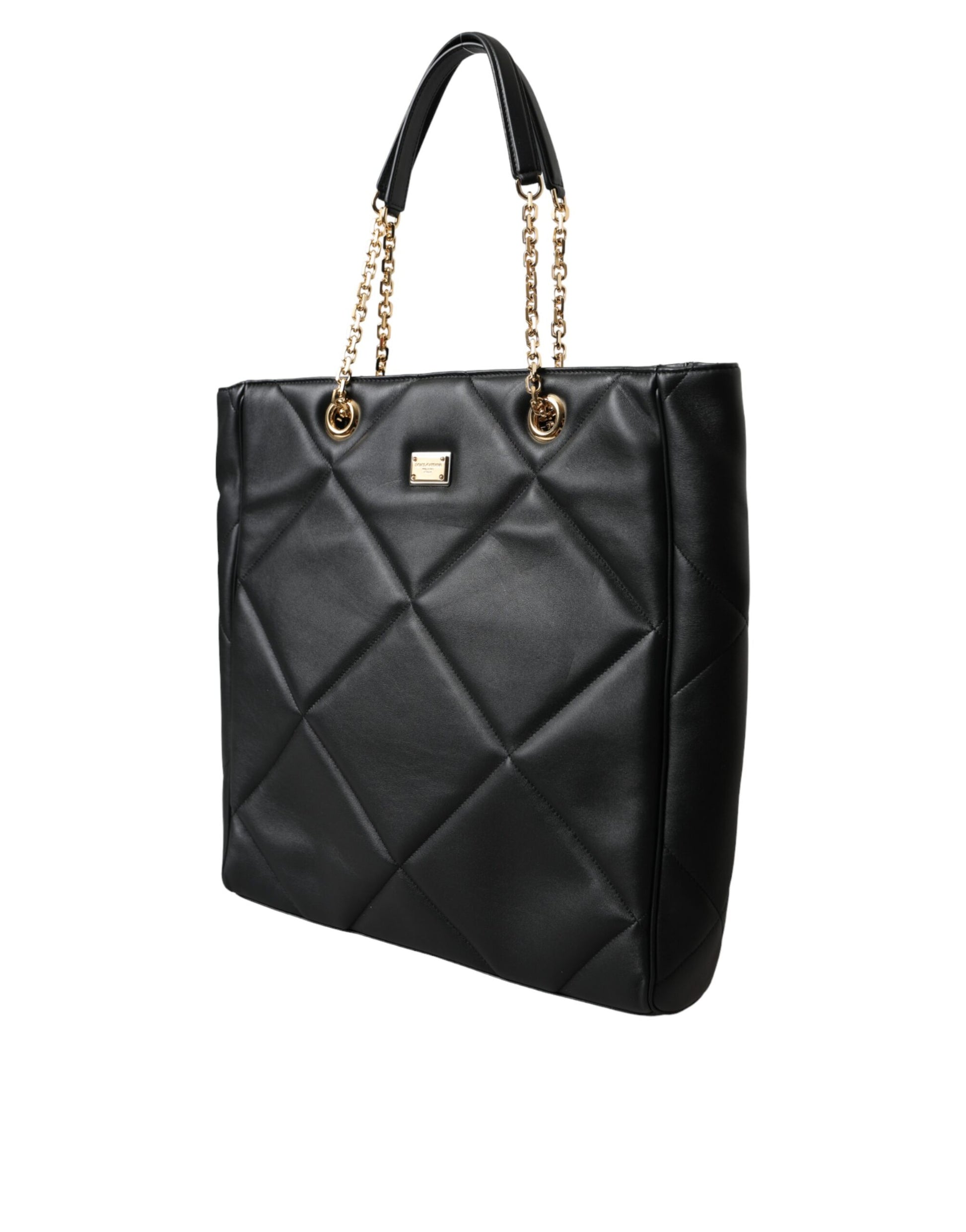 Sac cabas matelassé en cuir noir Dolce &amp; Gabbana JUNGLE
