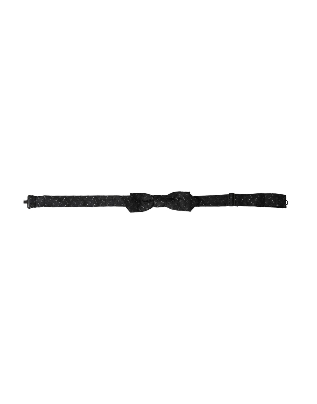 Nœud papillon ajustable en soie noire à motifs Dolce &amp; Gabbana pour homme