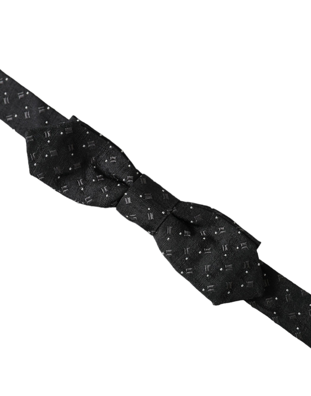 Nœud papillon ajustable en soie noire à motifs Dolce &amp; Gabbana pour homme