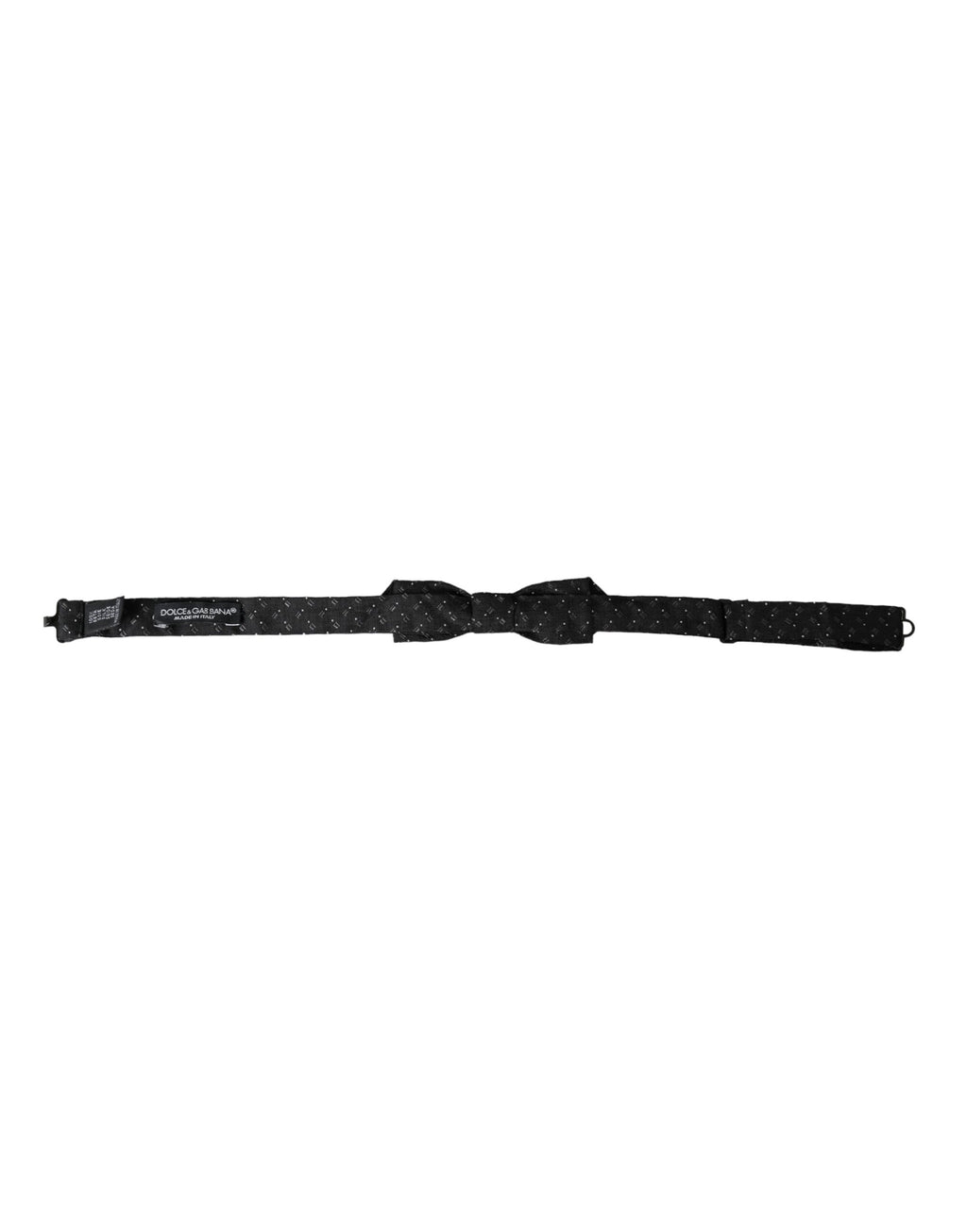 Nœud papillon ajustable en soie noire à motifs Dolce &amp; Gabbana pour homme