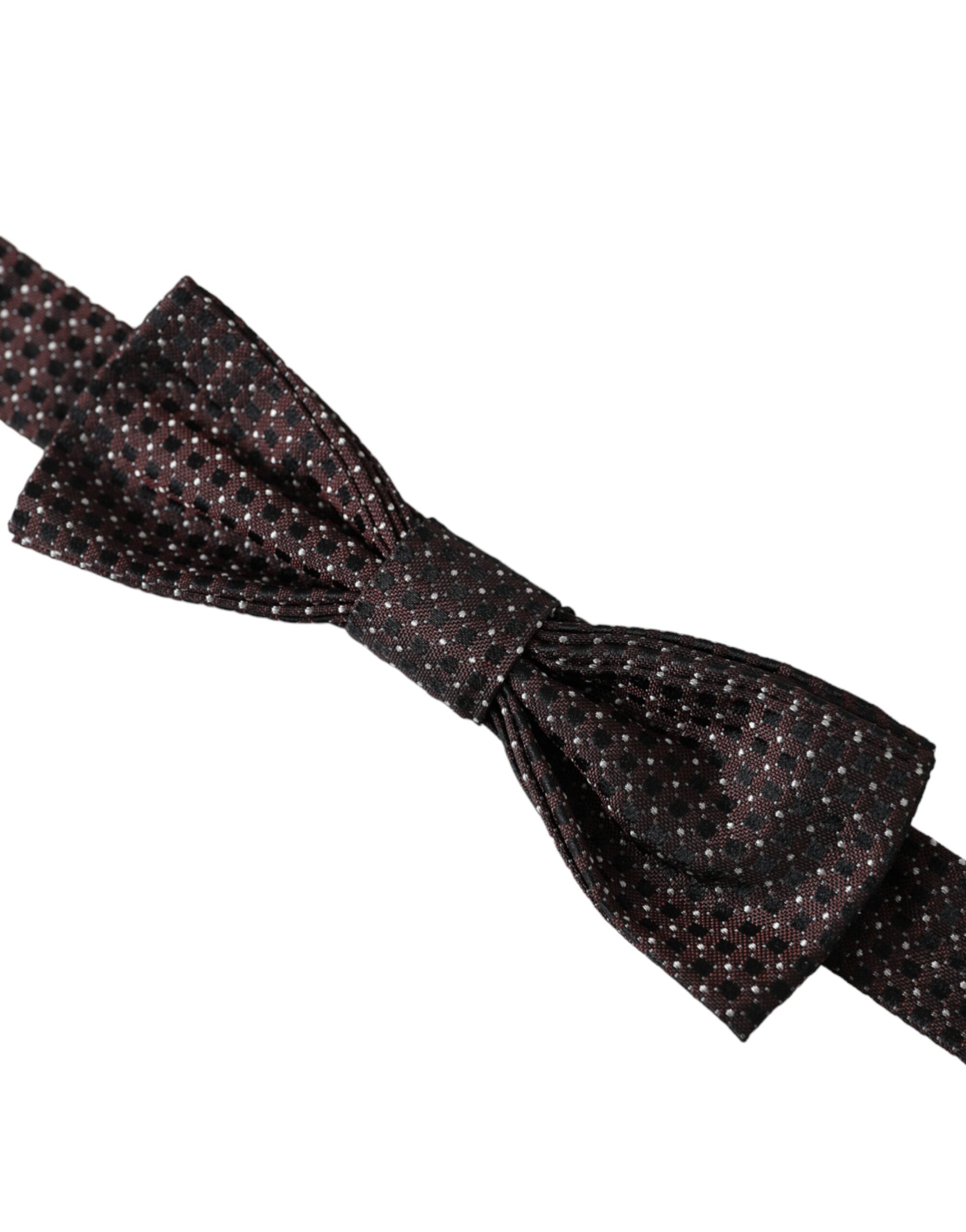 Dolce &amp; Gabbana Braune, verstellbare Papillon-Fliege aus Fantasy-Seide für Herren