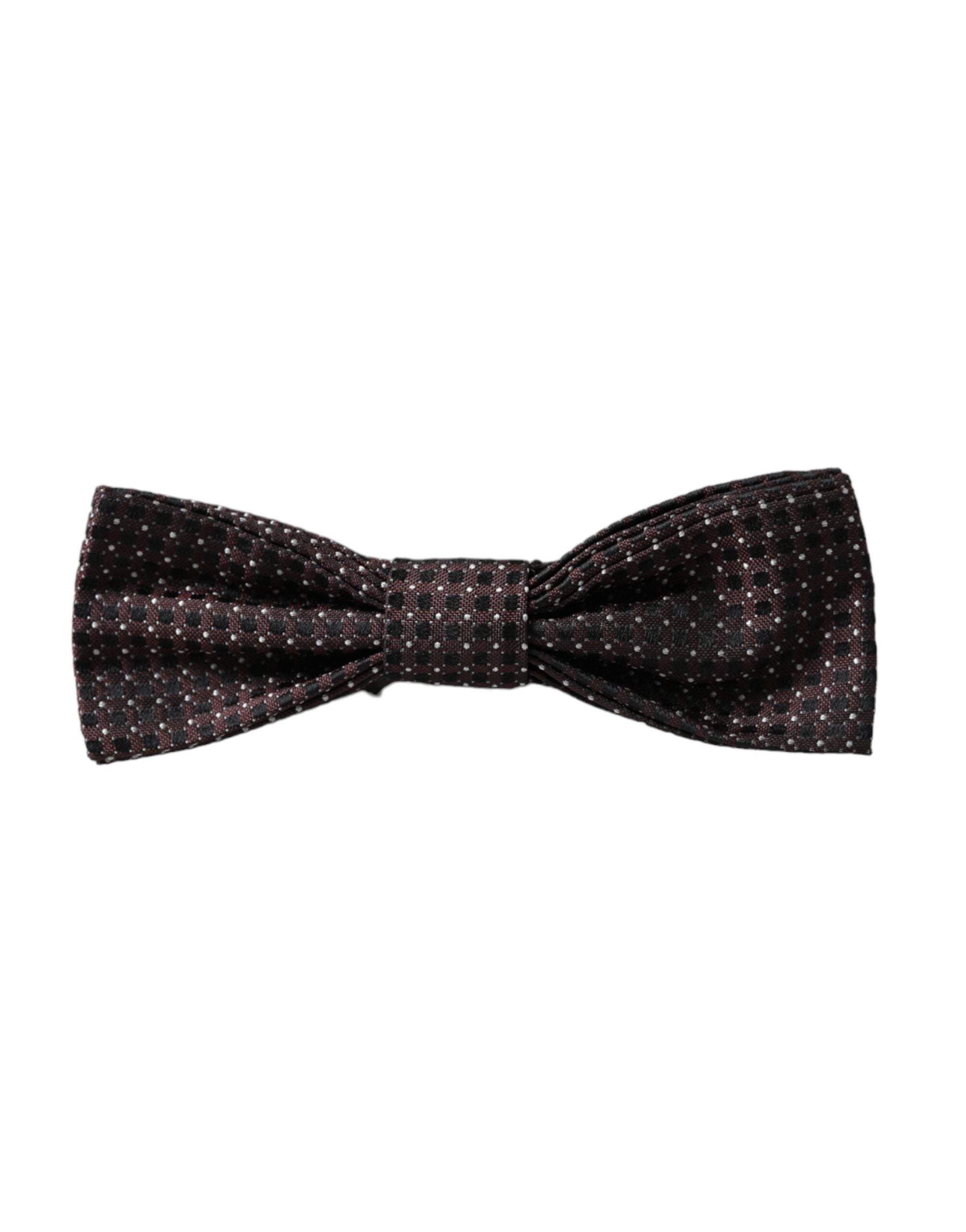 Dolce &amp; Gabbana Braune, verstellbare Papillon-Fliege aus Fantasy-Seide für Herren