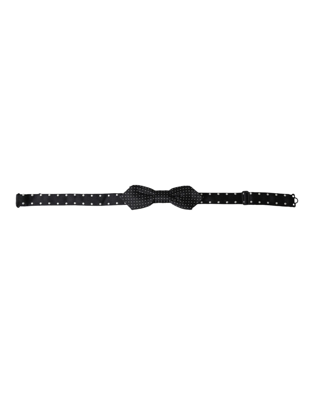 Nœud papillon ajustable en soie noire à pois Dolce &amp; Gabbana pour homme