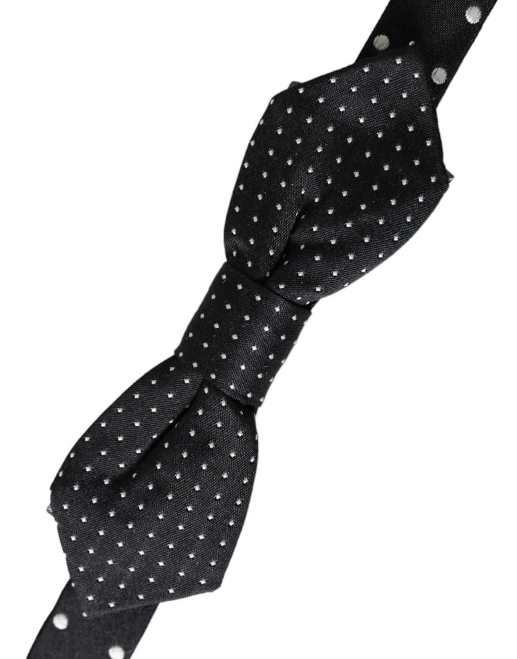 Nœud papillon ajustable en soie noire à pois Dolce &amp; Gabbana pour homme