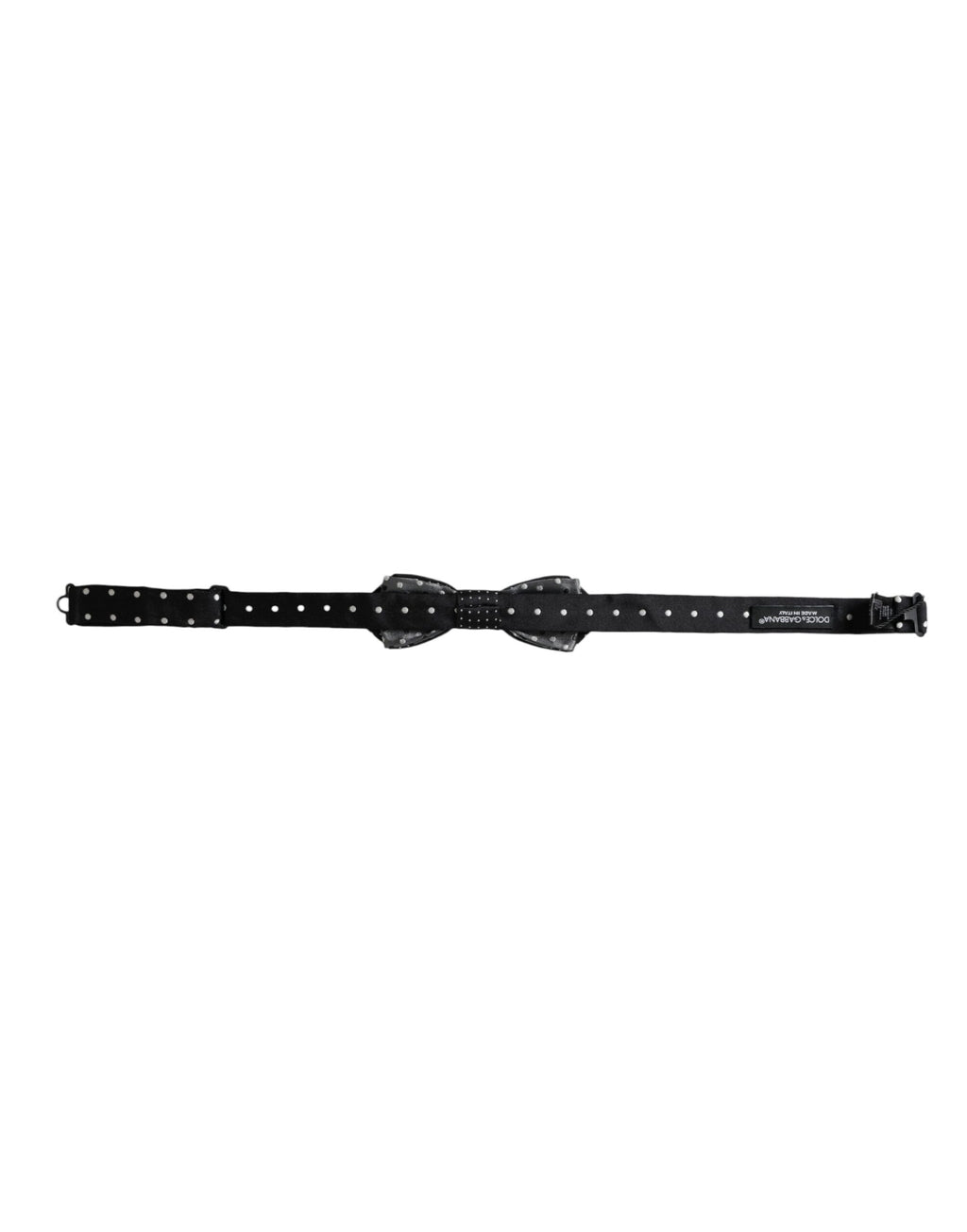 Nœud papillon ajustable en soie noire à pois Dolce &amp; Gabbana pour homme