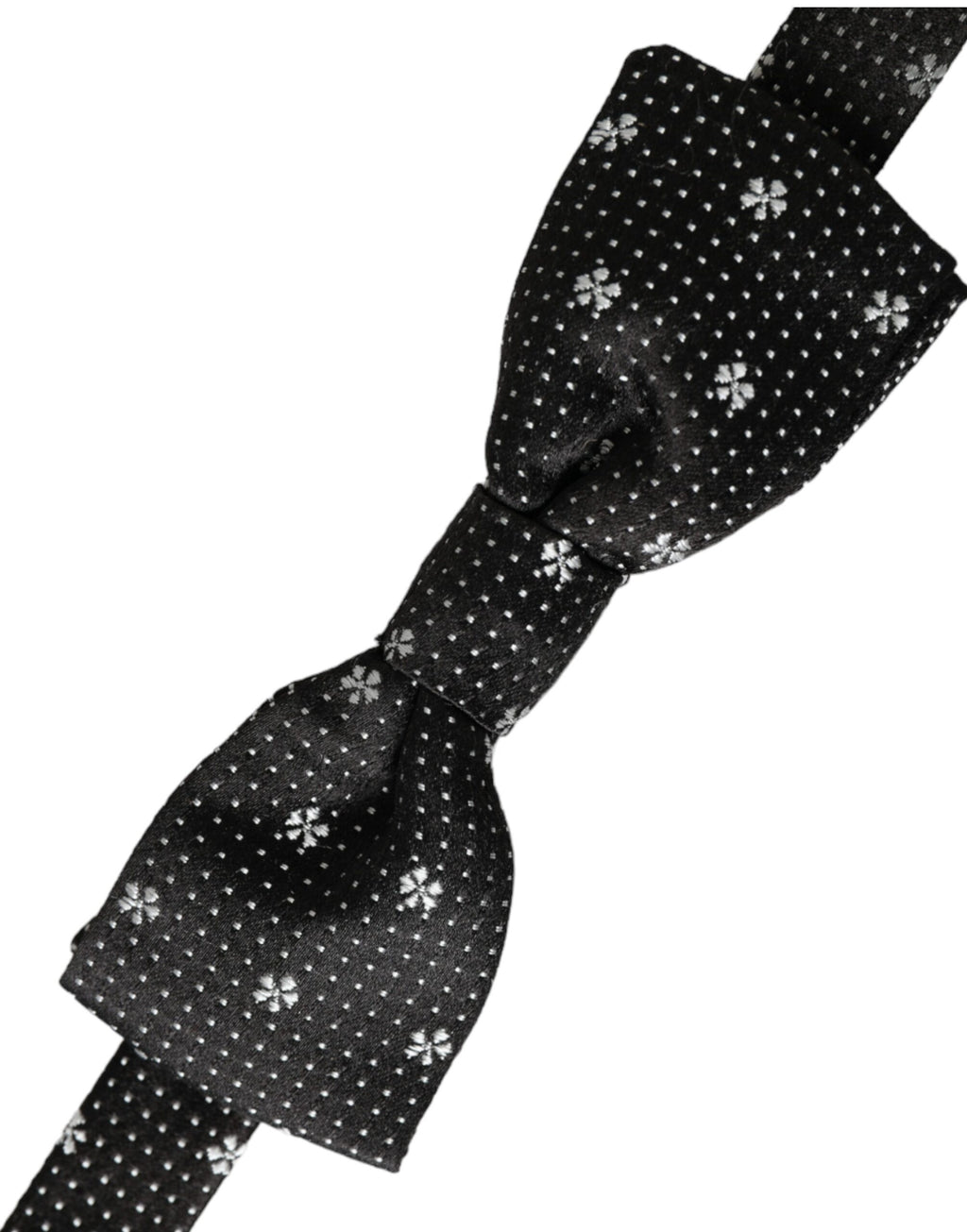 Dolce &amp; Gabbana Schwarze Seidenfliege mit Blumenmuster und verstellbarem Halsausschnitt für Herren, Papillon