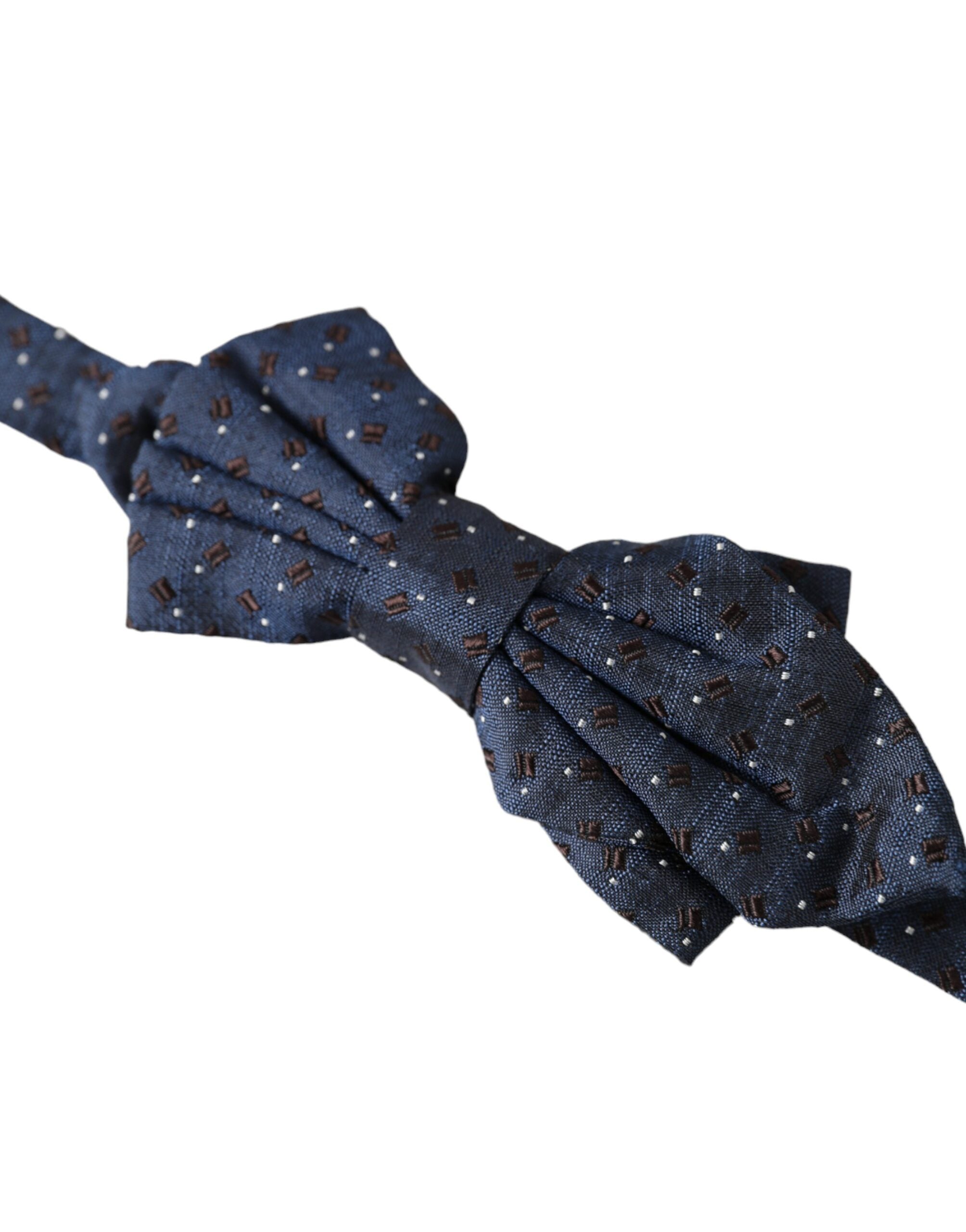 Dolce &amp; Gabbana Marineblaue, gemusterte, verstellbare Papillon-Fliege für Herren aus Seide