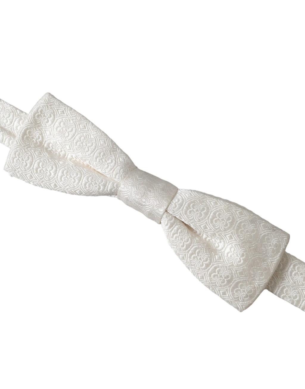 Nœud papillon ajustable en soie blanche à motifs Dolce &amp; Gabbana pour homme