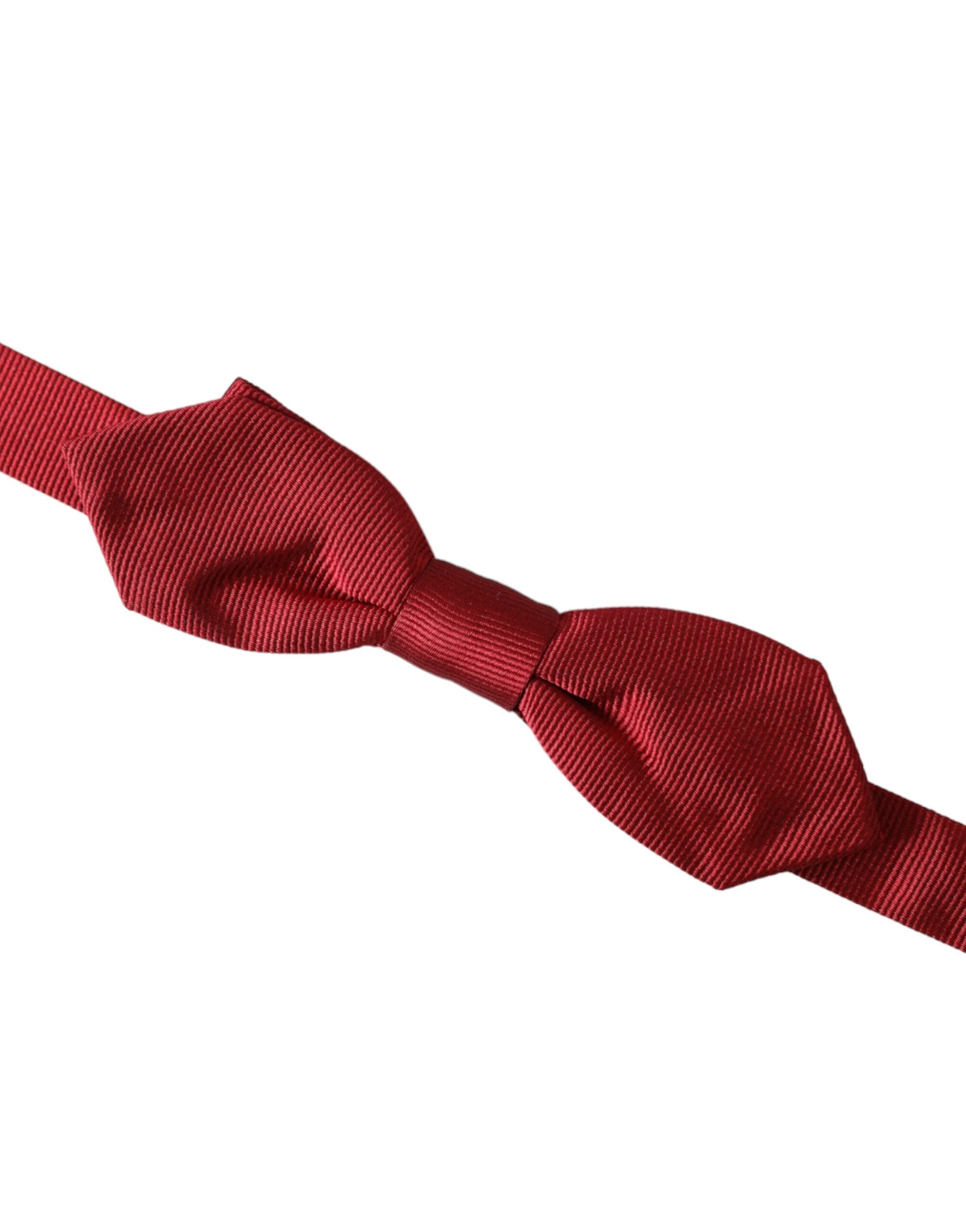 Dolce &amp; Gabbana – Rote Jacquard-Fliege aus Seide mit verstellbarem Halsausschnitt für Herren