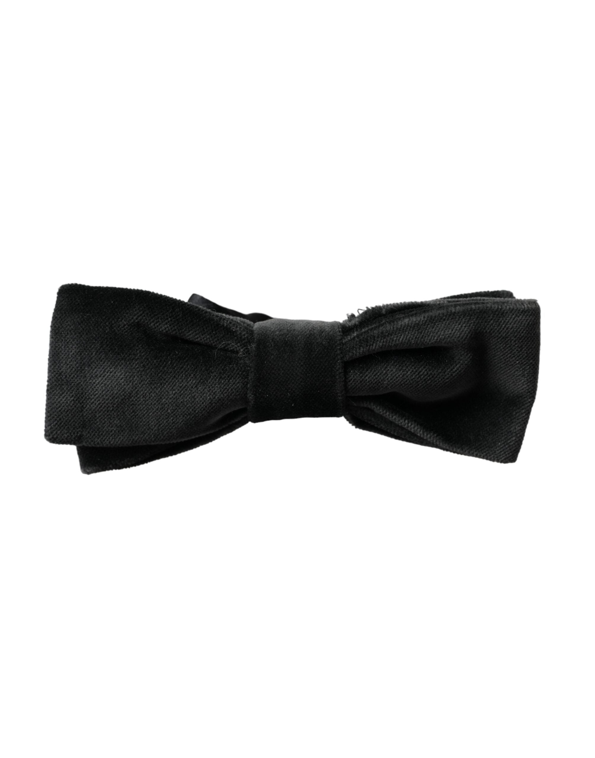 Dolce &amp; Gabbana Schwarze, verstellbare Fliege aus Samt und Baumwolle für Herren