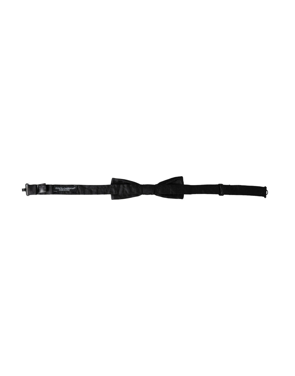 Nœud papillon ajustable en soie noire à motifs Dolce &amp; Gabbana pour homme