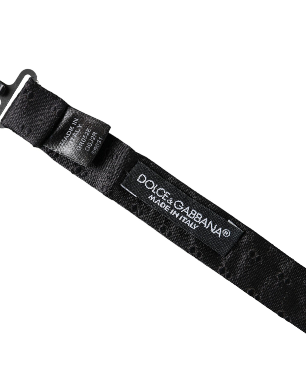 Nœud papillon ajustable en soie noire à motifs Dolce &amp; Gabbana pour homme