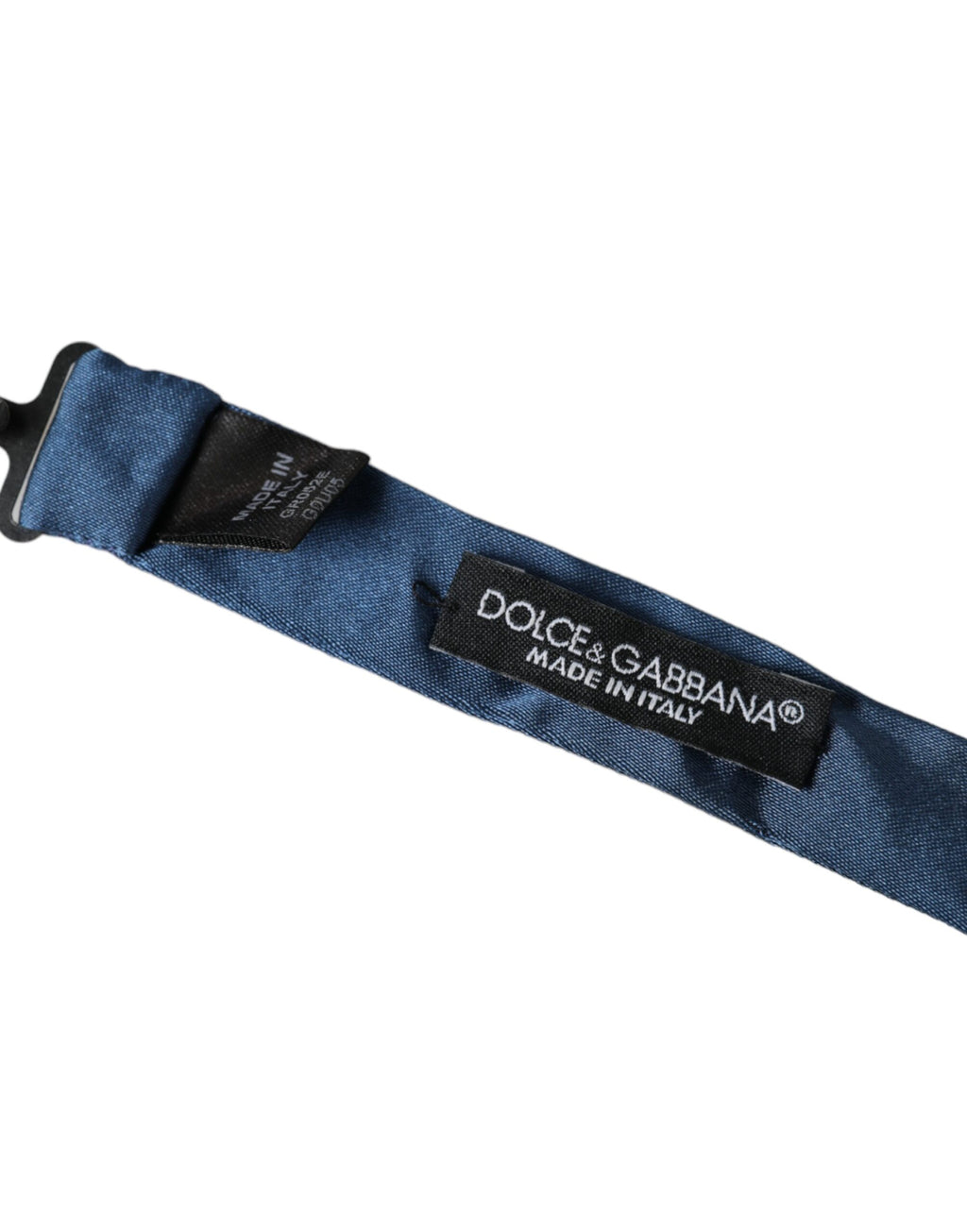 Dolce &amp; Gabbana Blaue Herrenfliege aus Satinseide mit verstellbarem Hals