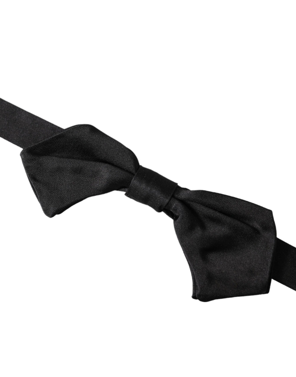 Dolce &amp; Gabbana Schwarze Herrenfliege aus Satinseide mit verstellbarem Hals