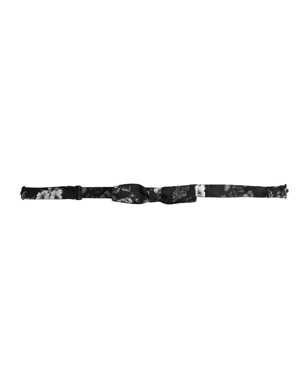 Dolce &amp; Gabbana Schwarze, florale Seidenfliege mit verstellbarem Halsausschnitt