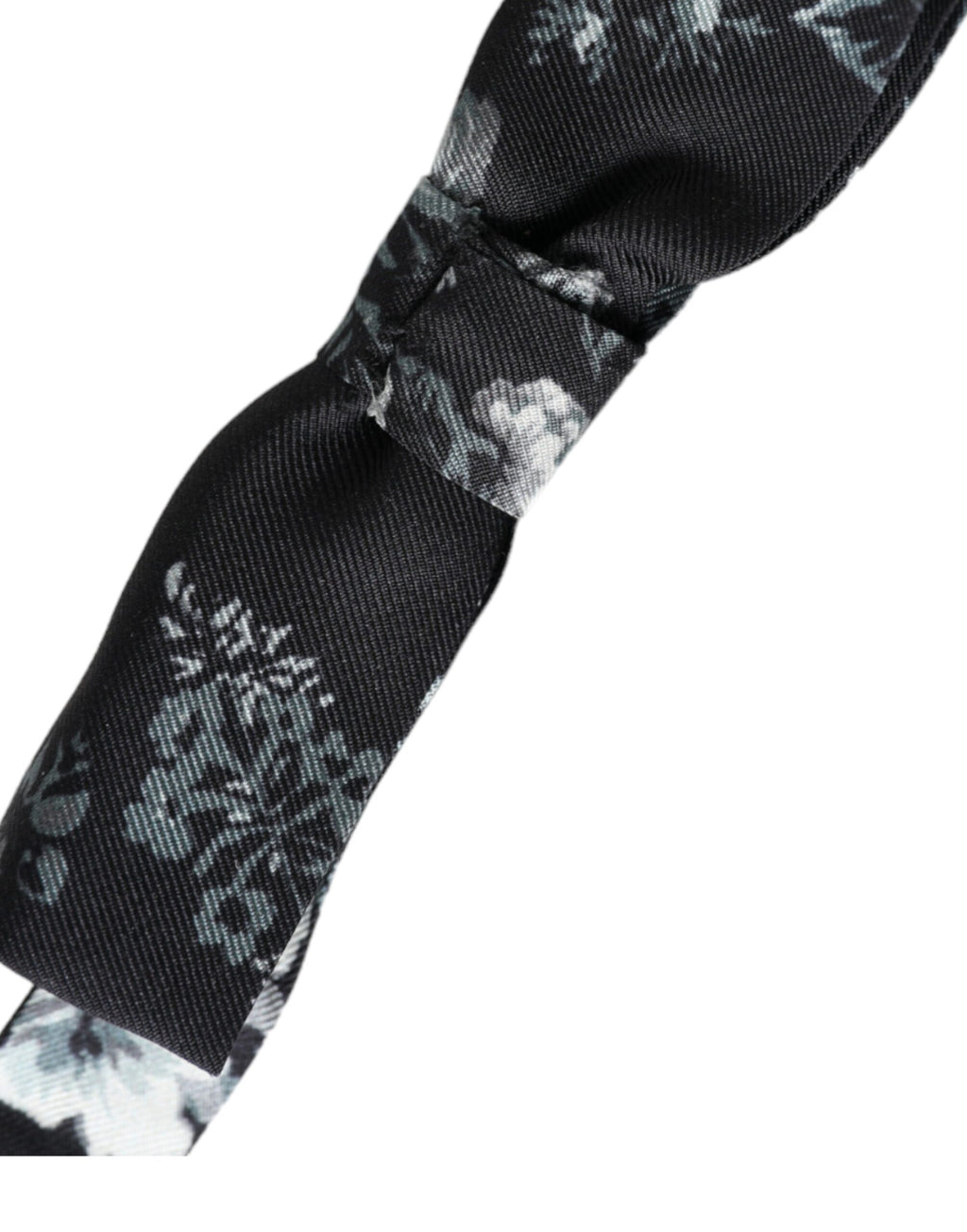 Dolce &amp; Gabbana Schwarze, florale Seidenfliege mit verstellbarem Halsausschnitt