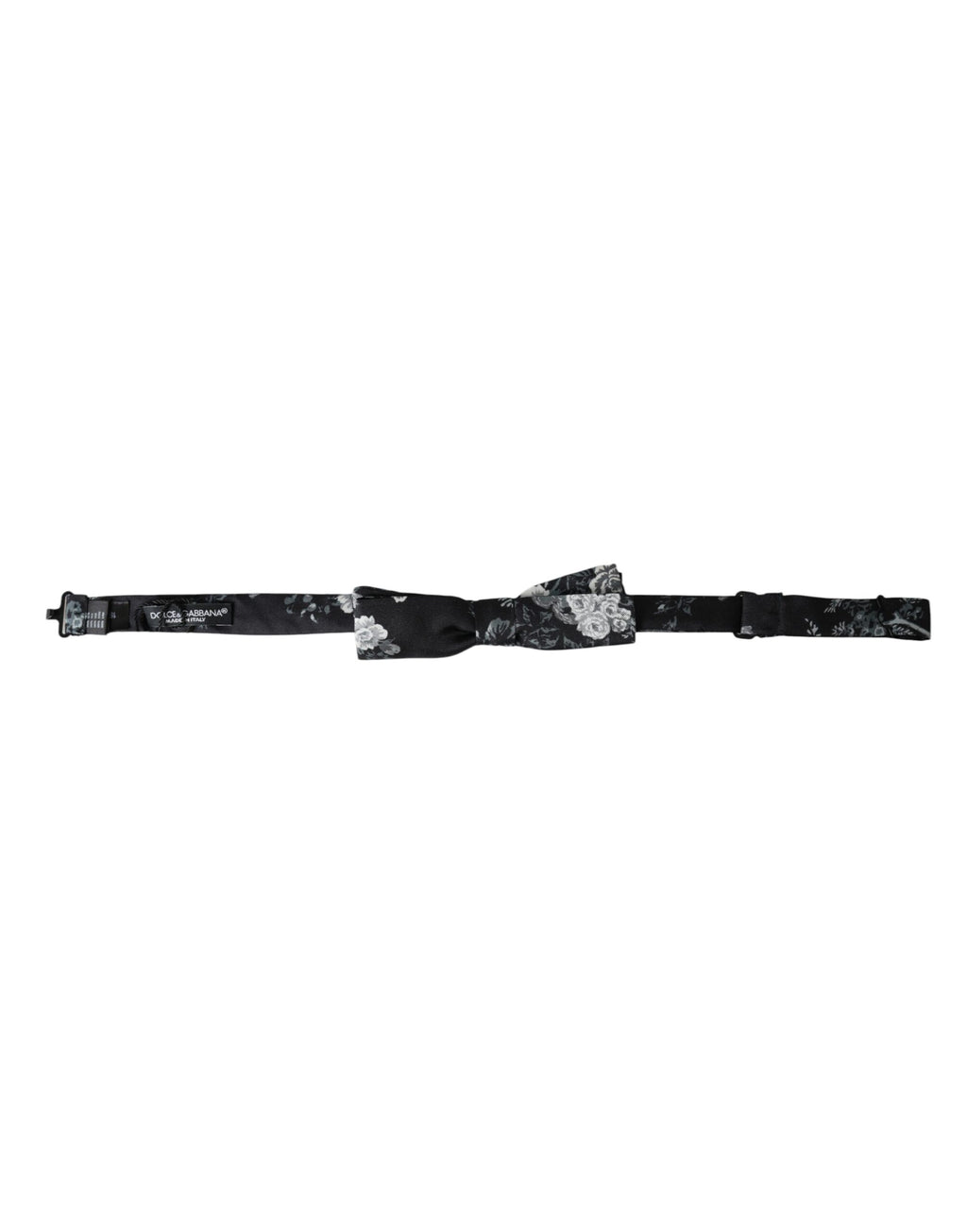 Dolce &amp; Gabbana Schwarze, florale Seidenfliege mit verstellbarem Halsausschnitt