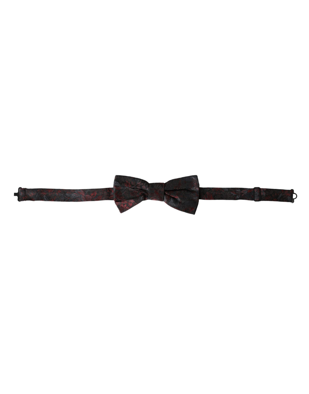 Dolce &amp; Gabbana Rot-Schwarze Fliege mit Blumenmuster, verstellbarer Halsausschnitt