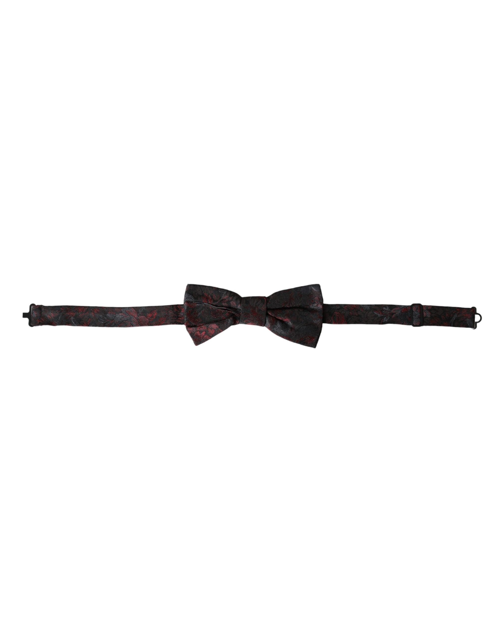 Dolce &amp; Gabbana Rot-Schwarze Fliege mit Blumenmuster, verstellbarer Halsausschnitt