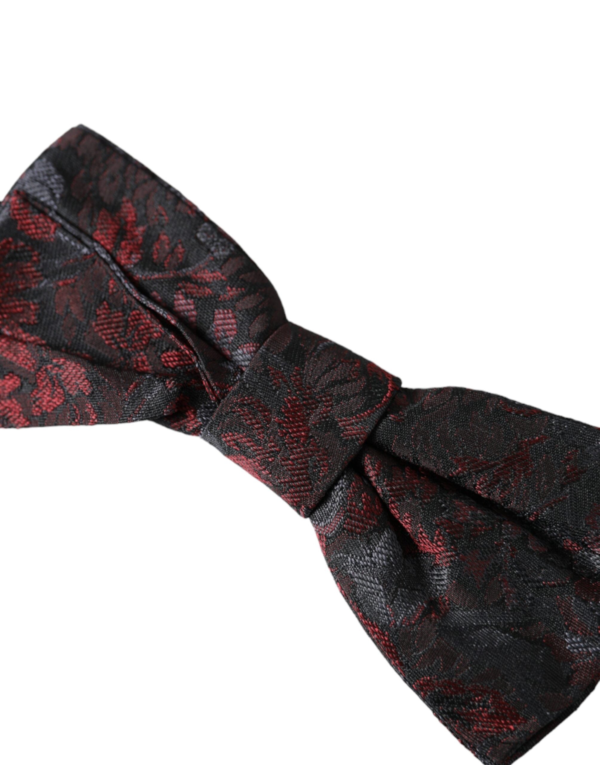 Dolce &amp; Gabbana Rot-Schwarze Fliege mit Blumenmuster, verstellbarer Halsausschnitt