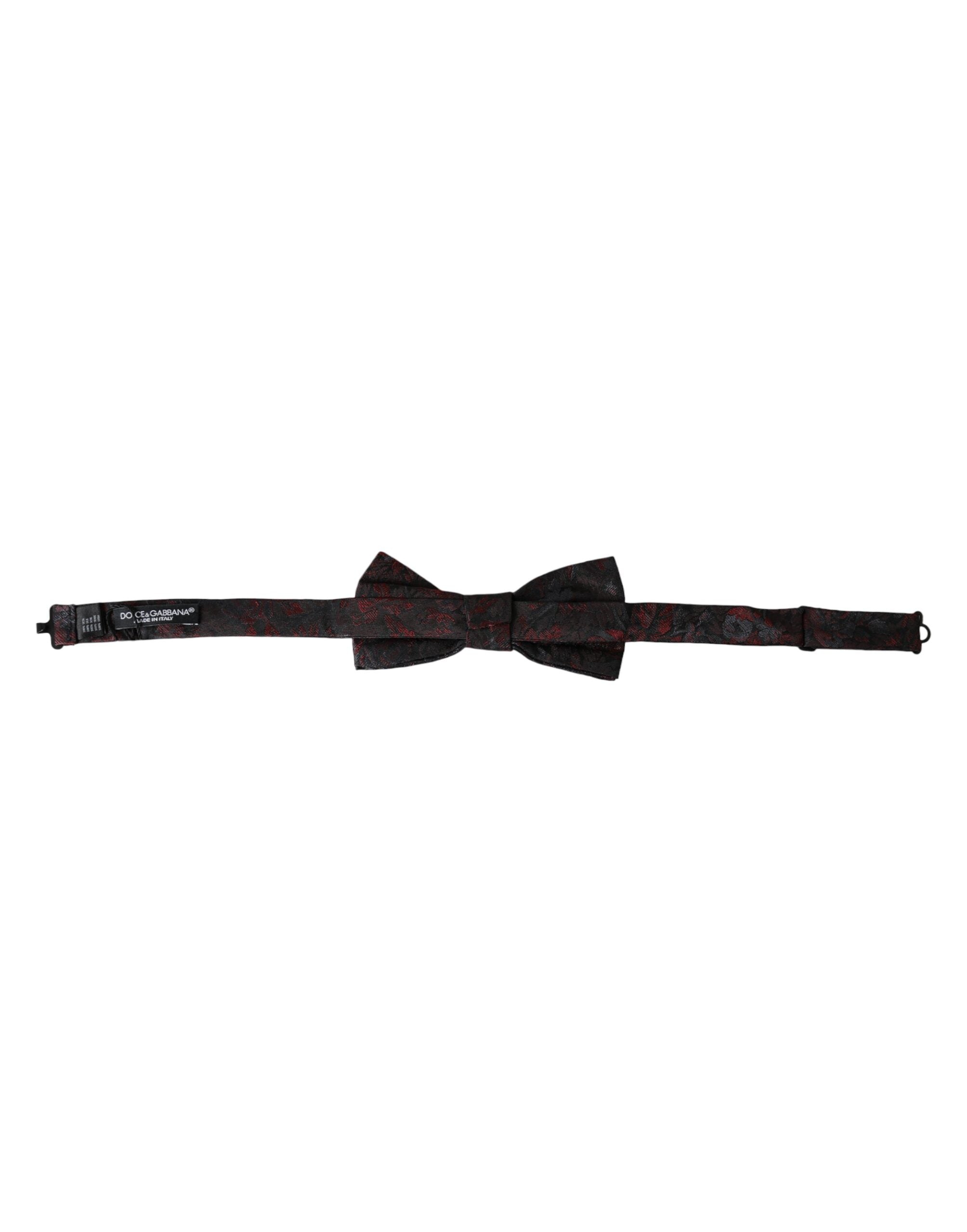 Dolce &amp; Gabbana Rot-Schwarze Fliege mit Blumenmuster, verstellbarer Halsausschnitt