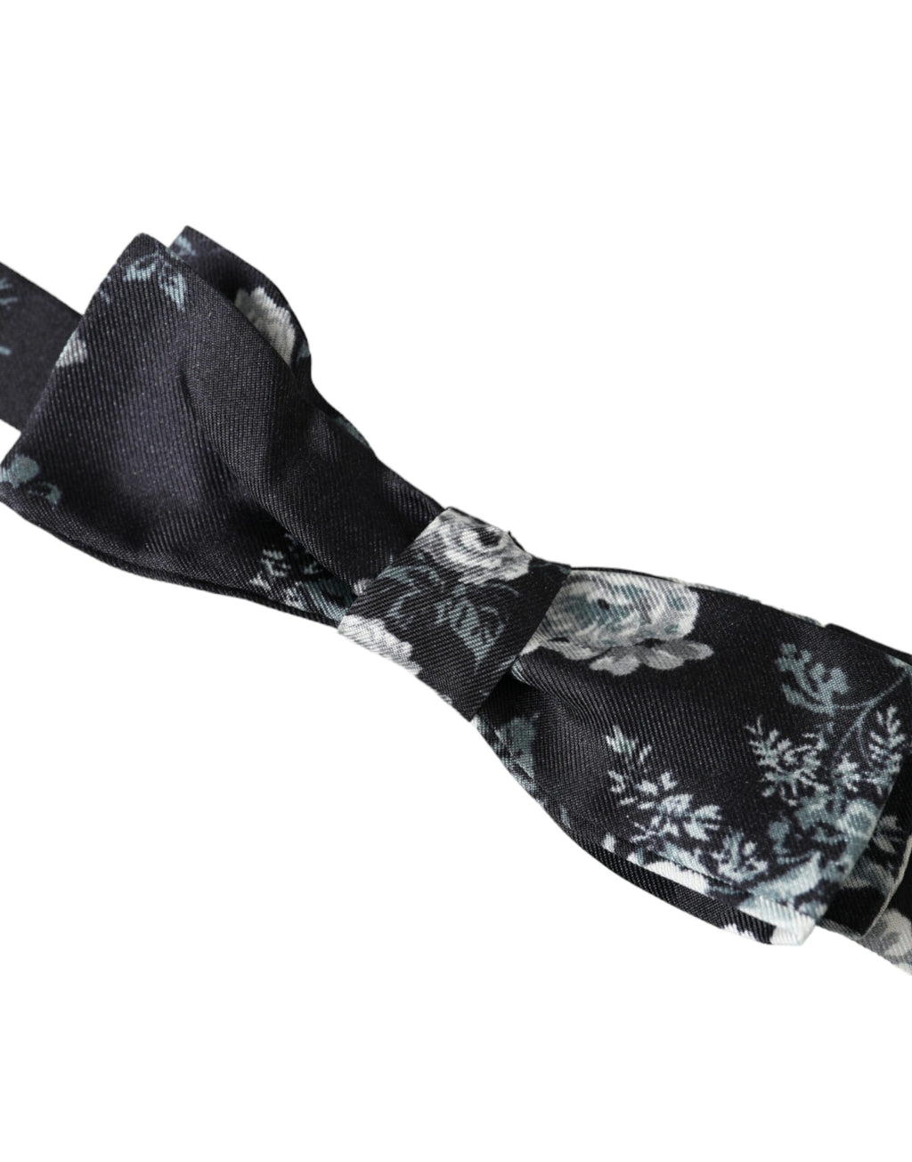 Dolce &amp; Gabbana Schwarze, florale Fantasy-Fliege mit verstellbarem Halsausschnitt für Herren