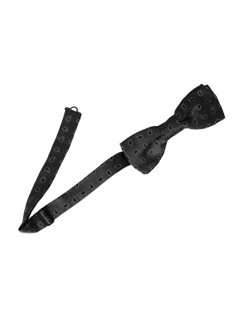 Nœud papillon ajustable en soie noire à motifs Dolce &amp; Gabbana pour homme