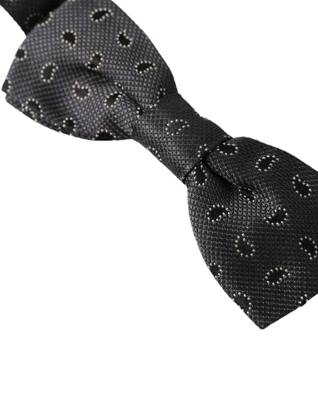 Nœud papillon ajustable en soie noire à motifs Dolce &amp; Gabbana pour homme