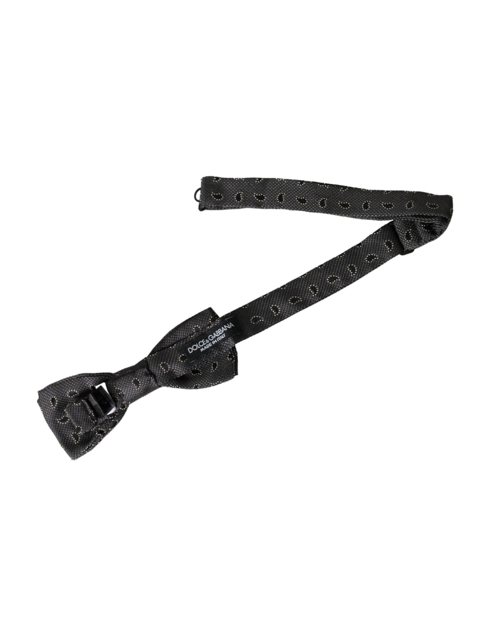 Nœud papillon ajustable en soie noire à motifs Dolce &amp; Gabbana pour homme