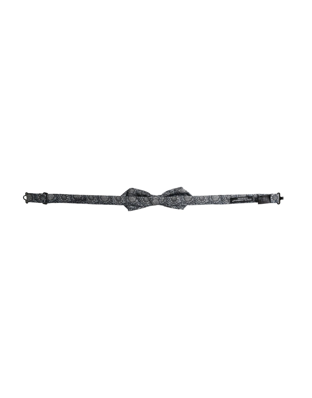 Nœud papillon ajustable en soie grise à motifs Dolce &amp; Gabbana pour homme