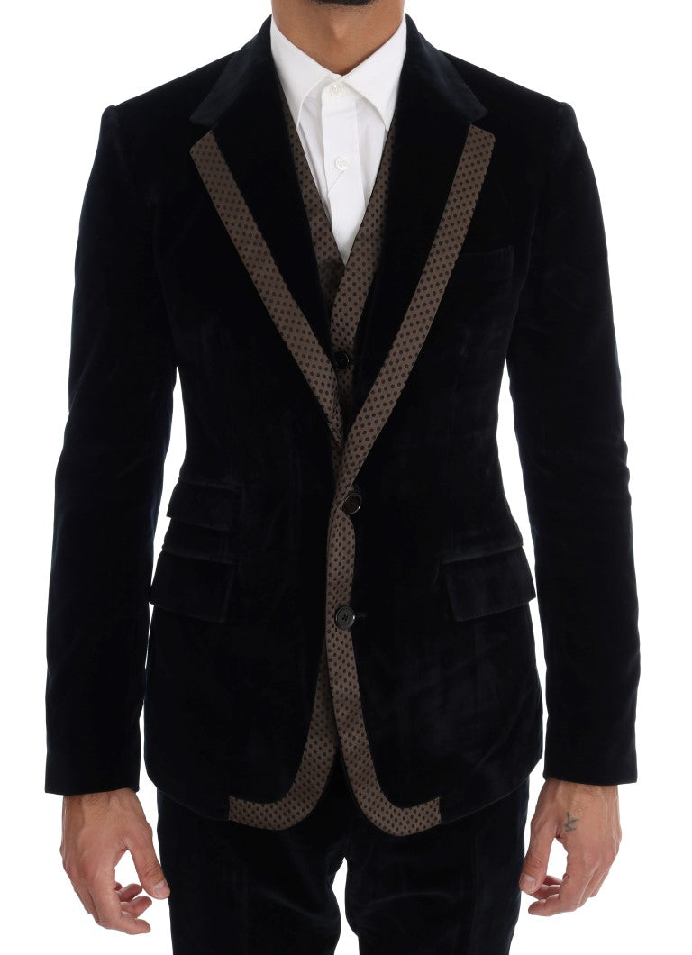 Dolce &amp; Gabbana Eleganter blauer dreiteiliger Slim Fit Anzug