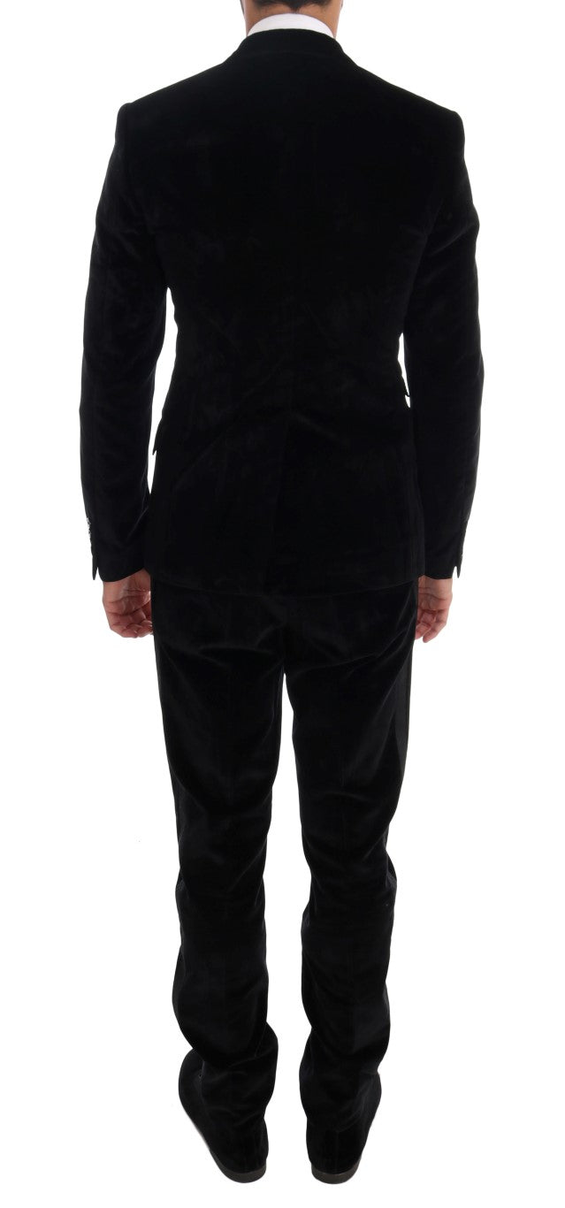Dolce &amp; Gabbana Eleganter schwarzer dreiteiliger Slim Fit-Anzug