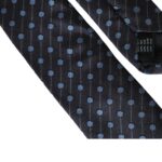 Dolce &amp; Gabbana – Verstellbare Herrenkrawatte aus Seide mit schwarzen und blauen Punkten