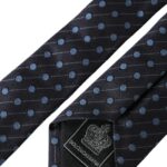 Dolce &amp; Gabbana – Verstellbare Herrenkrawatte aus Seide mit schwarzen und blauen Punkten