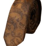 Dolce &amp; Gabbana – Braune, florale Herrenkrawatte aus 100 % Seide, verstellbar