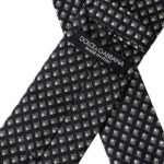 Dolce &amp; Gabbana – Schwarze, gemusterte, verstellbare Herrenkrawatte aus 100 % Seide
