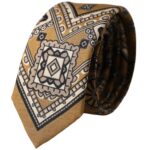Dolce &amp; Gabbana – Verstellbare Herrenkrawatte aus 100 % Seide mit Radaufdruck, Gelb