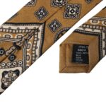 Dolce &amp; Gabbana – Verstellbare Herrenkrawatte aus 100 % Seide mit Radaufdruck, Gelb