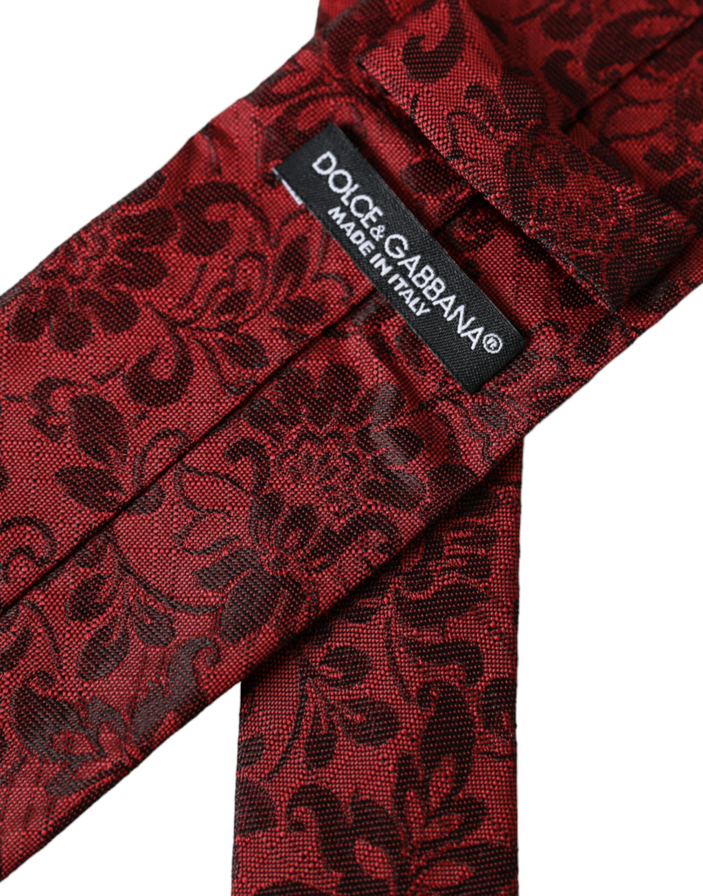 Cravate ajustable en soie brocart floral rouge Dolce &amp; Gabbana pour homme