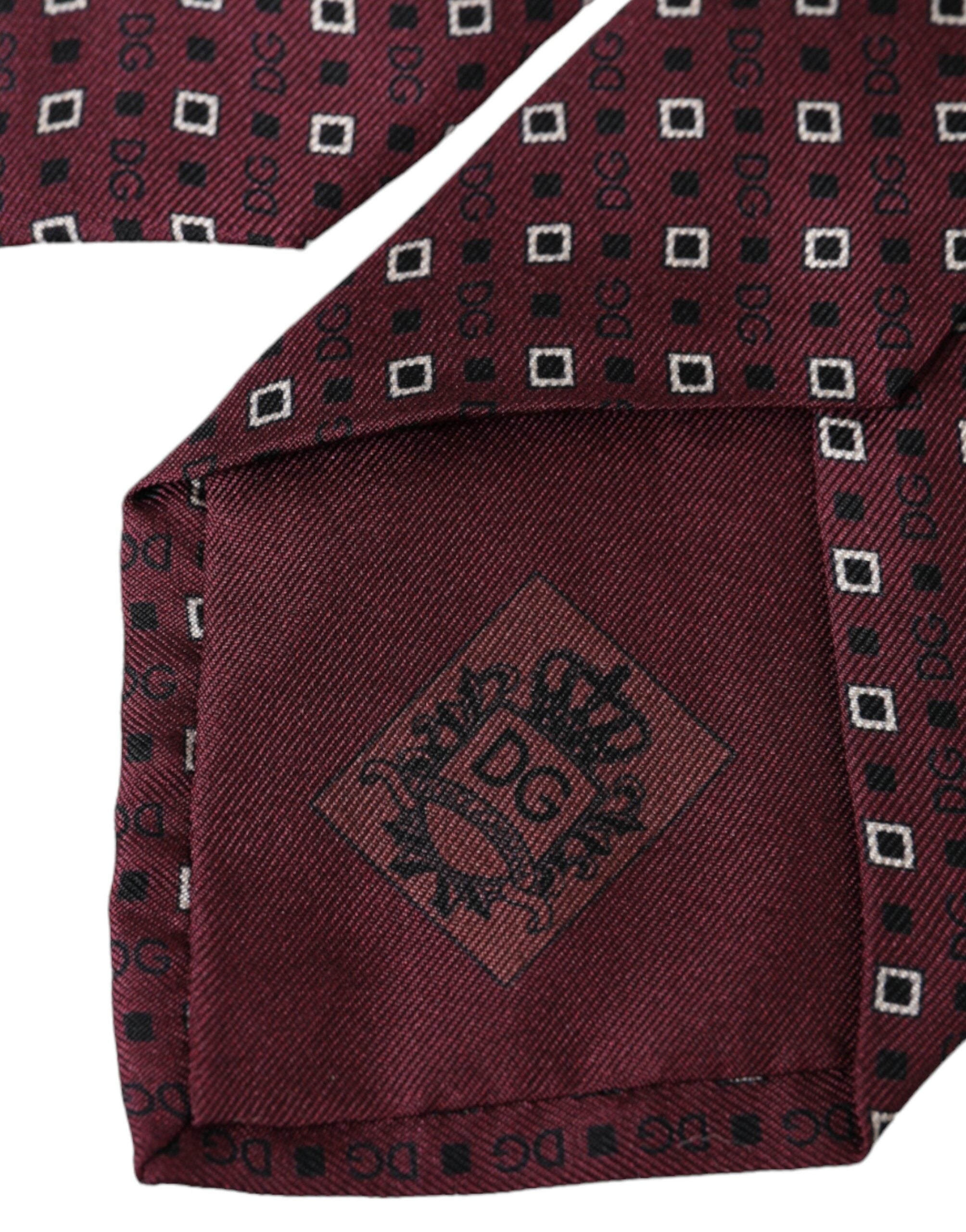 Dolce &amp; Gabbana – Verstellbare Herrenkrawatte aus kastanienbrauner Seide mit Markenlogo