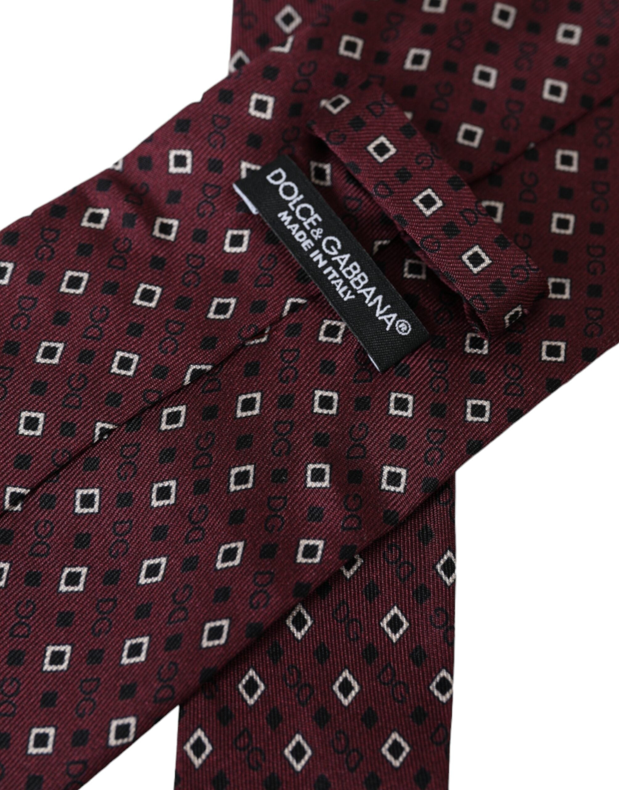 Dolce &amp; Gabbana – Verstellbare Herrenkrawatte aus kastanienbrauner Seide mit Markenlogo