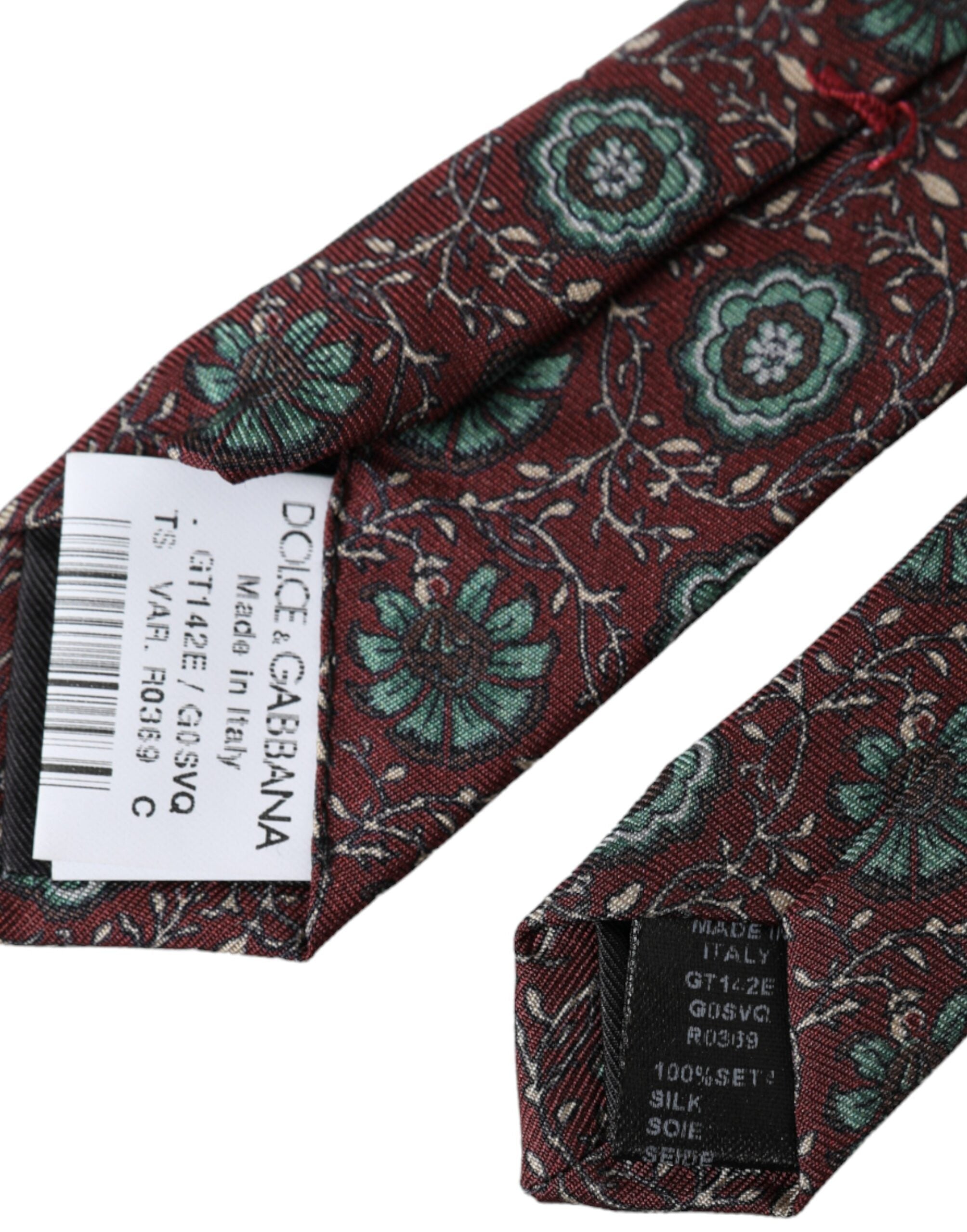 Dolce &amp; Gabbana – Verstellbare Herrenkrawatte aus 100 % Seide mit Blumenmuster in Kastanienbraun
