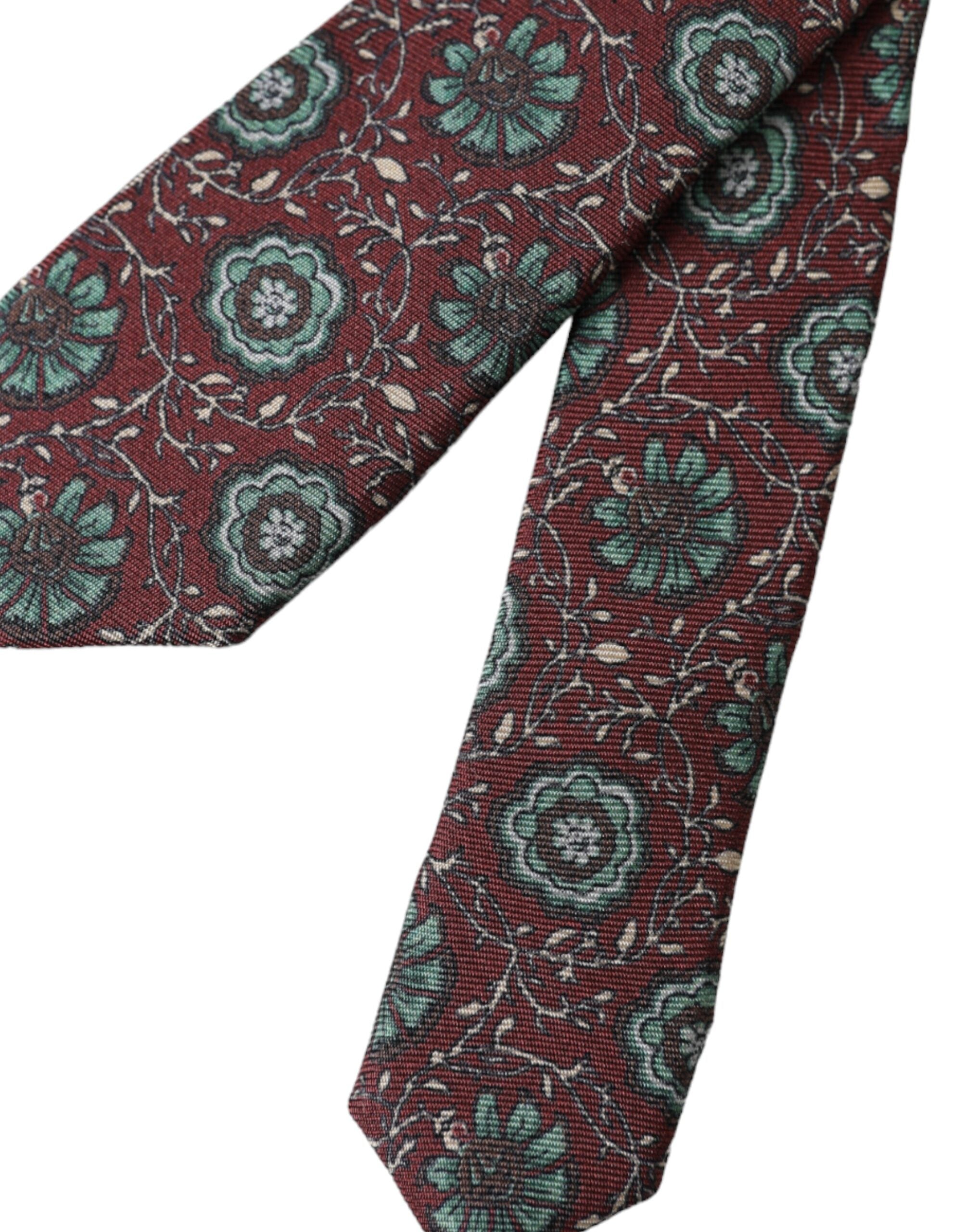 Dolce &amp; Gabbana – Verstellbare Herrenkrawatte aus 100 % Seide mit Blumenmuster in Kastanienbraun